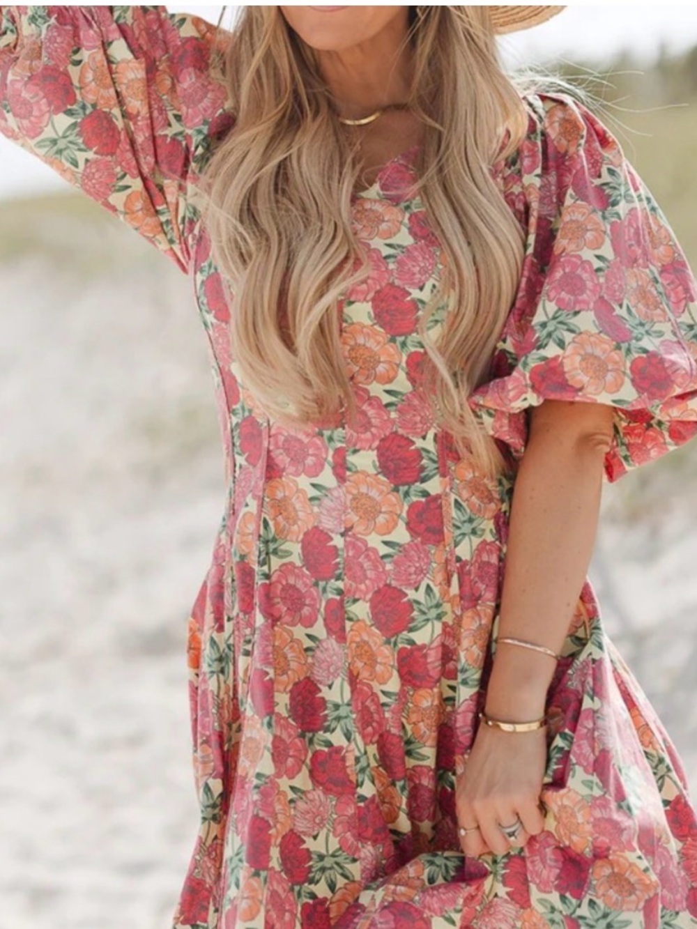 Ivy City Co NWOT Floral Puff Sleeve Dress Sz 12